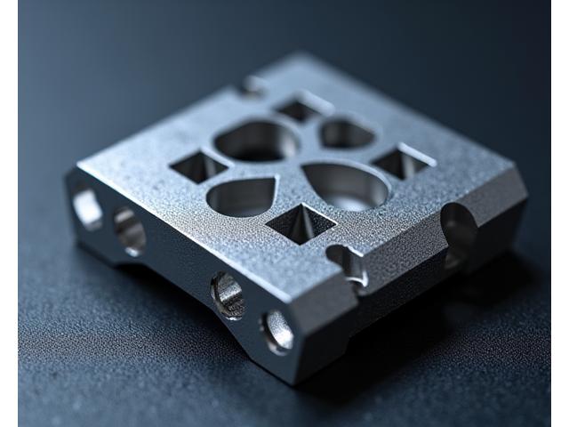 Ein komplexes Metallbauteil, das durch DMLS-Verfahren in einem Industrie-3D-Drucker hergestellt wurde, mit feiner Textur.