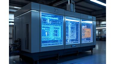 Digitaler Zwilling einer Produktionsanlage mit überlagerten Daten