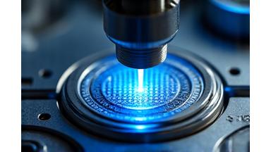 Messschieber über einem Werkstück für automatische Prüfdatenerfassung